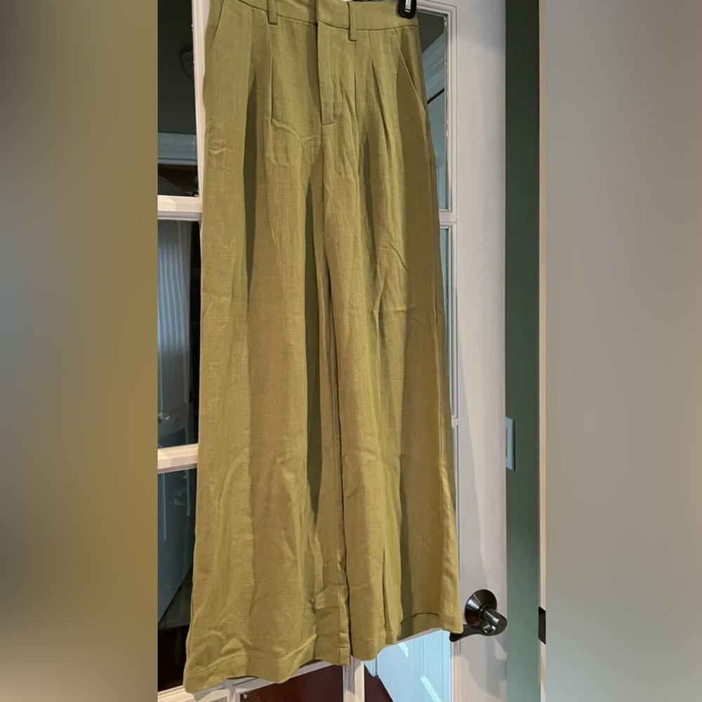Primark Cares Size 0 Wide High Waisted Linen Blend Pants